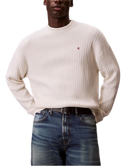 Maglione a coste in cotone Calvin Klein Jeans | LV04RD314GYAS